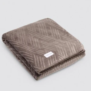 Manta coralina sofa vison forrada borreguito