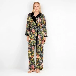 Bata mujer cruzada estampado floral