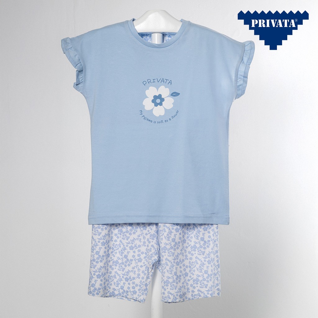 Pijama infantil ni&ntilde;a sin mangas dise&ntilde;os flor