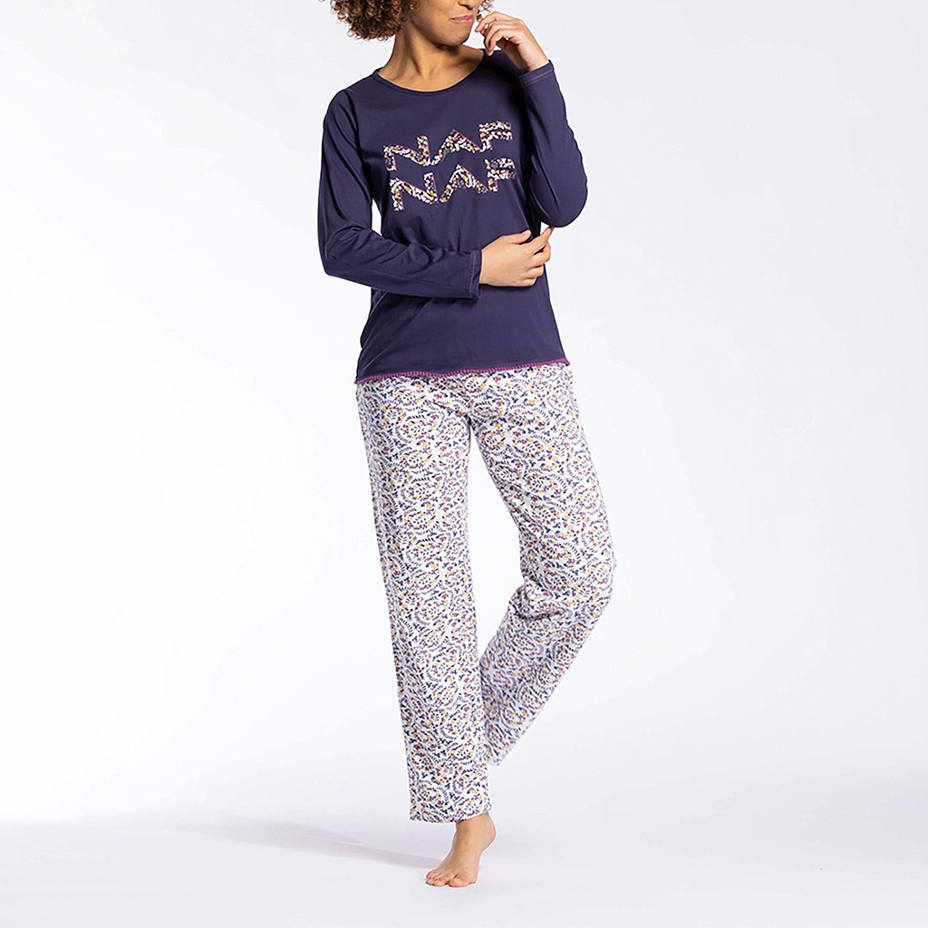 Pijama mujer algodón manga larga