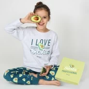 Pijama infantil manga larga aguacates