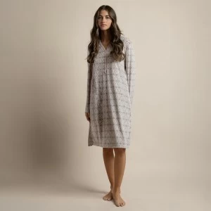 Camis&oacute;n mujer manga larga cuello botones
