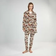 Bata mujer Peanuts estampada con cintur&oacute;n