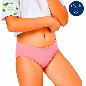 Braga bikini ni&ntilde;a algod&oacute;n sin costuras pack x2