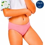 Braga bikini ni&ntilde;a algod&oacute;n sin costuras pack x2