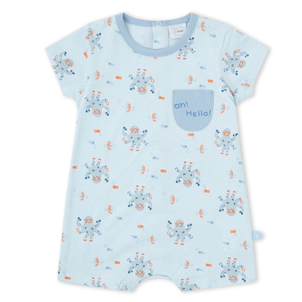 Pelele beb&eacute; manga corta estampado