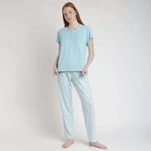 Pijama Mujer pantal&oacute;n largo y camiseta manga corta