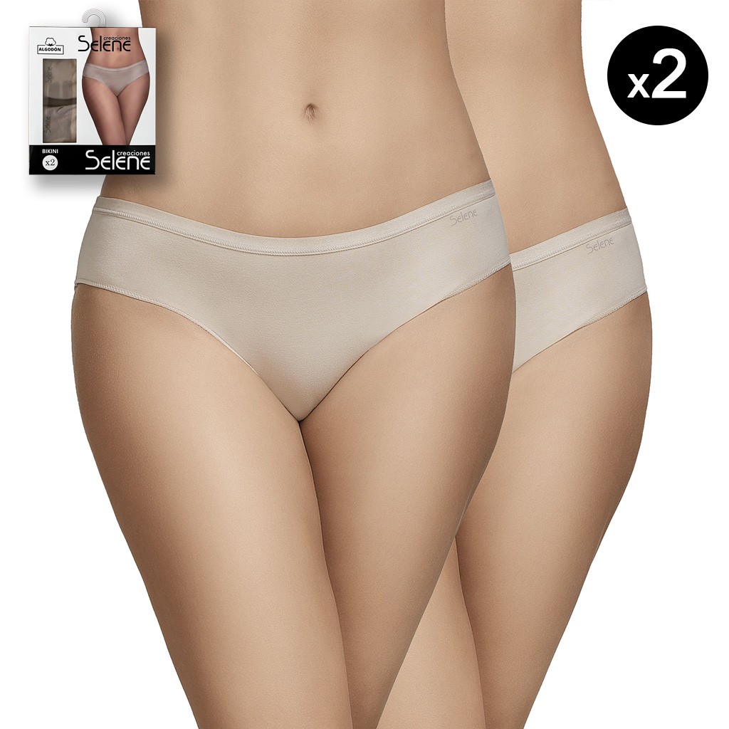 Braga bikini Pack x2 algodón cintura suave