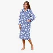 Bata mujer coralina estampada lunares