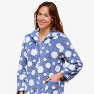 Bata mujer coralina estampada lunares