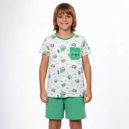 Pijama ni&ntilde;o manga corta algodon con bolsillo