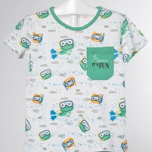 Pijama ni&ntilde;o manga corta algodon con bolsillo
