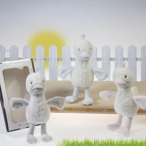 Peluche sonajero patito en caja de regalo