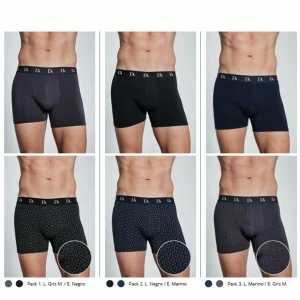 Boxer algod&oacute;n pack 2 estampado DA + liso