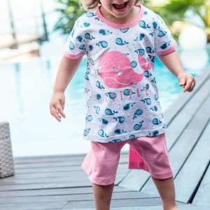 Pijama ni&ntilde;a algod&oacute;n estampado Ballenas