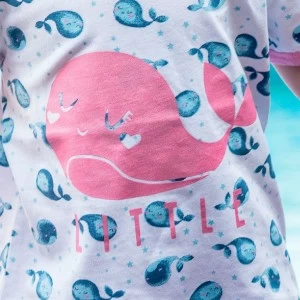 Pijama ni&ntilde;a algod&oacute;n estampado Ballenas