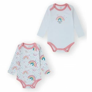 Body bebe manga larga cuello americano pack x2