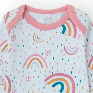 Body bebe manga larga cuello americano pack x2