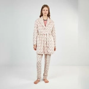 Bata corta mujer coralina estampada