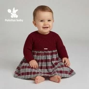 Vestido combinado beb&eacute; manga larga 