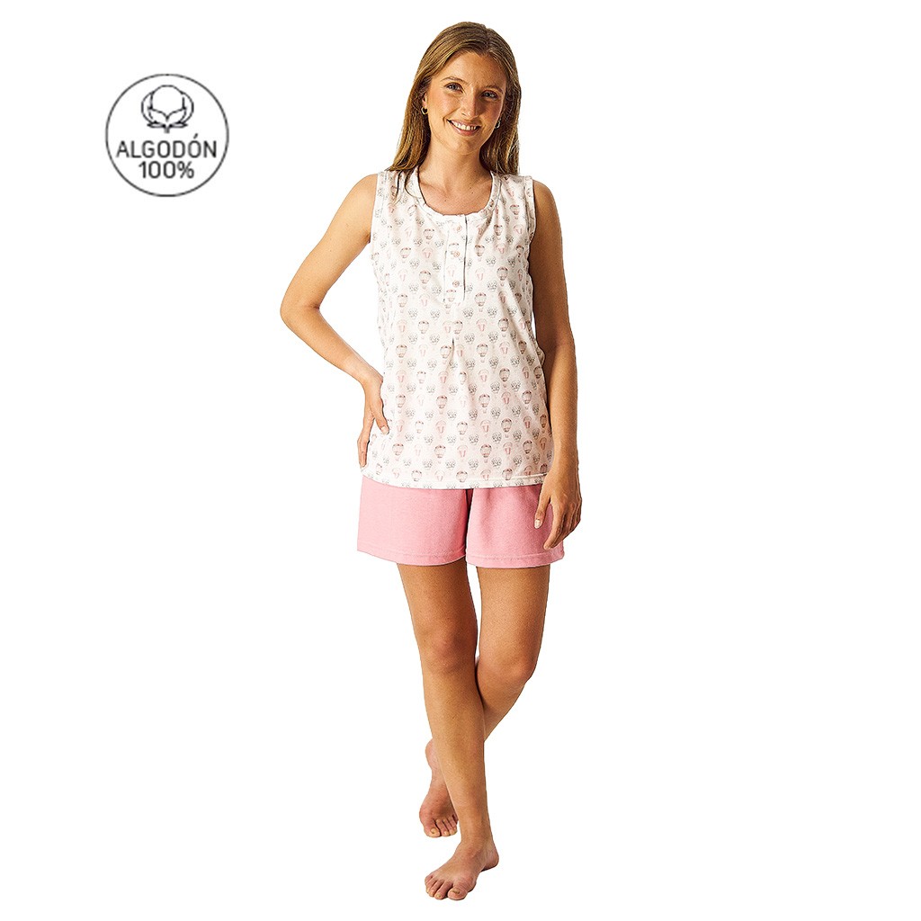 Pijama algod&oacute;n mujer tirantes 