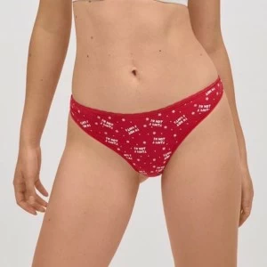 Tanga mujer algod&oacute;n el&aacute;stico estampado navide&ntilde;o