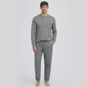 Pijama hombre manga larga cuello botones