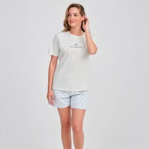 Pijama mujer manga corta estampado nubes