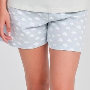 Pijama mujer manga corta estampado nubes