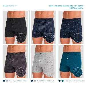 B&oacute;xer hombre Algod&oacute;n 100% estampado pack x2