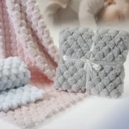 Manta bebe coralina acolcahada y suave en caja