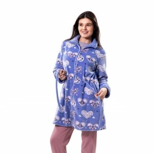 Bata estampada mujer coralina cremallera