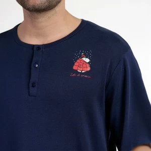 Pijama hombre cuello con botones Snoopy