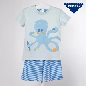 Pijama infantil manga corta pulpo