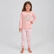 Pijama ni&ntilde;a manga larga estampado