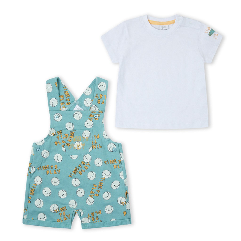 Conjunto beb&eacute; algod&oacute;n peto y camiseta