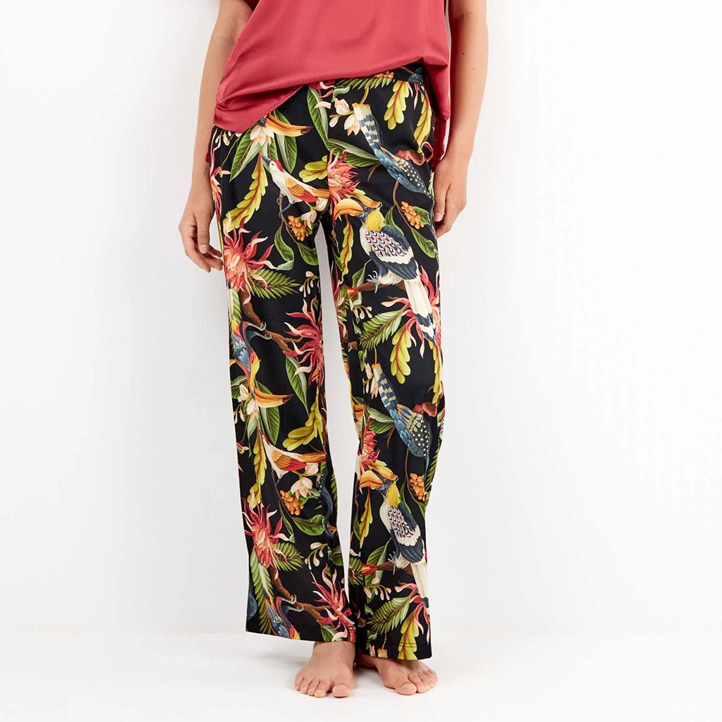 Pantalón largo mujer viscosa estampada