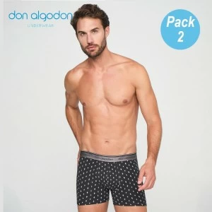 Boxer hombre algod&oacute;n el&aacute;stico pack x2