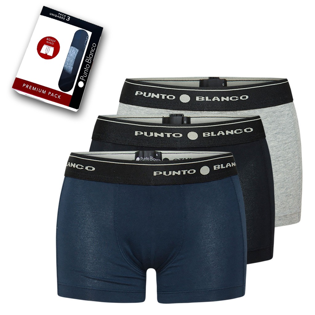 Bóxer infantil pack x3 algodón elástico goma vista