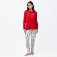 Pijama algod&oacute;n mujer manga larga