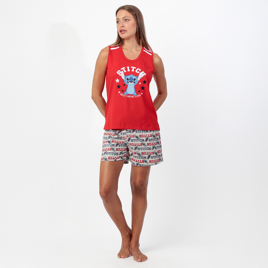 Pijama mujer algod&oacute;n Stich