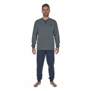 Pijama largo hombre algod&oacute;n estampado 