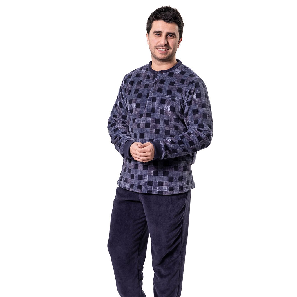 Pijama hombre coralina cuello botones