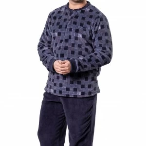 Pijama hombre coralina cuello botones
