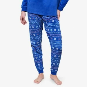 Pijama largo mujer azul estampado