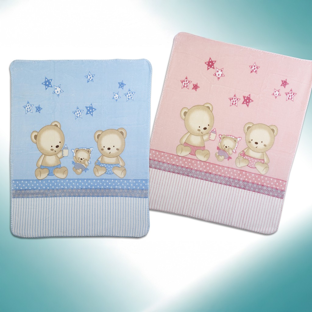 Manta rachel bebe en caja regalo estampada osos