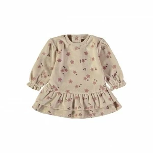 Vestido beb&eacute; estampado flores y volantes