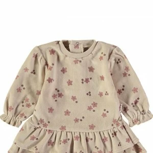 Vestido beb&eacute; estampado flores y volantes