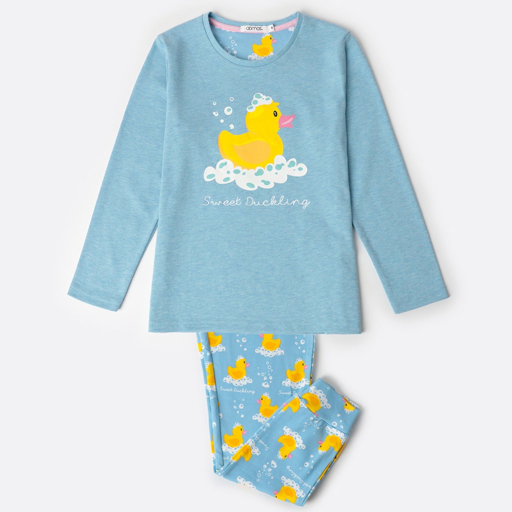 Pijama infantil manga larga patitos