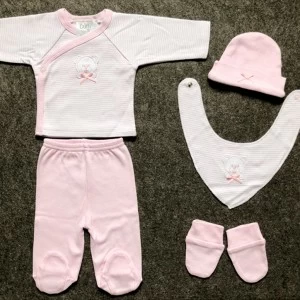 Set regalo bebe recien 5 piezas algod&oacute;n